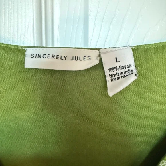 Sincerely Jules Green floral mini Dress size Large great condition - Picture 3 of 6
